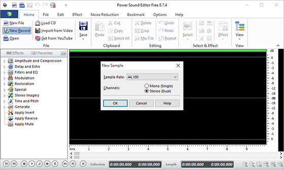 Choose Sample Rate and Channel